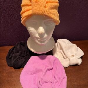 PM120325 Orange, Black, White, and Pink Hair Turban Set